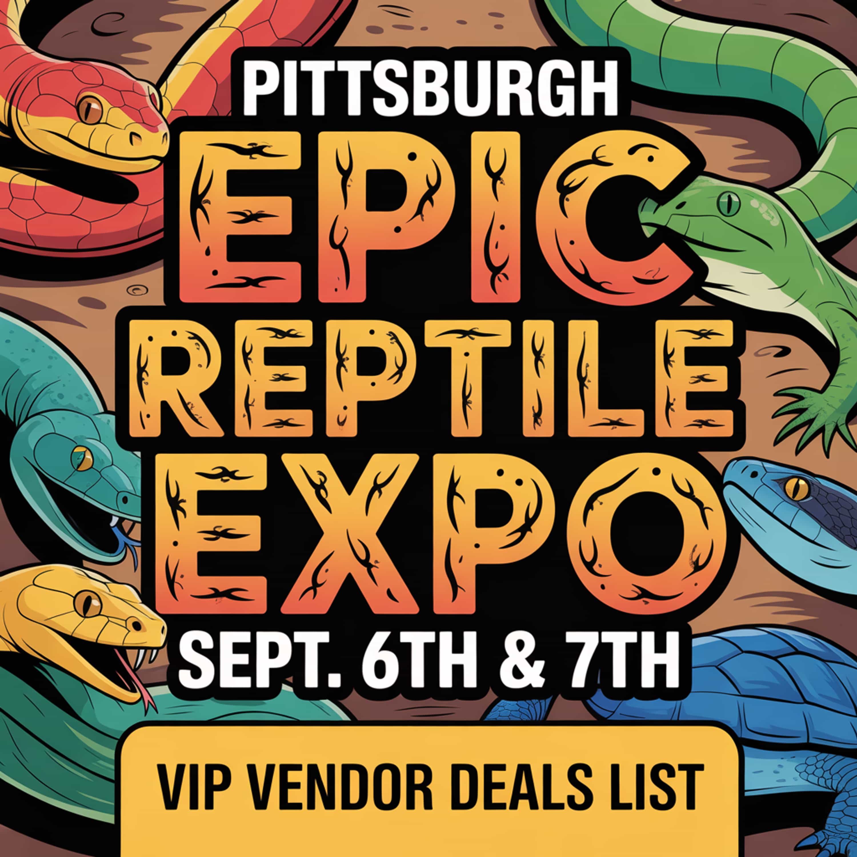 Pittsburgh Epic Reptile Expo Sept. 6th & 7th VIP Vendor Deals List